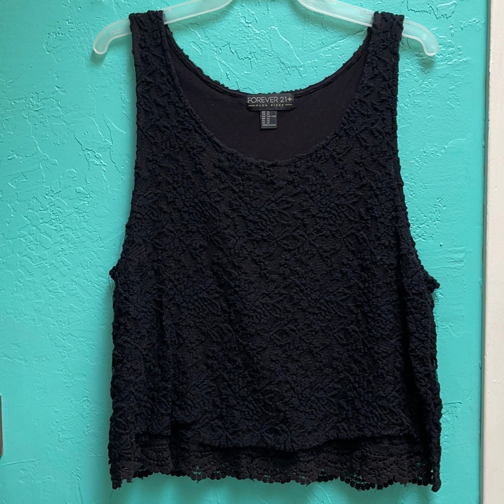 Forever 21 black lace crop top